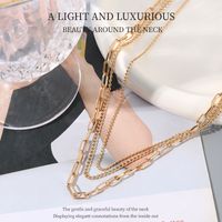 Wholesale Jewelry IG Style Simple Style Solid Color Alloy Iron Plating Three Layer Necklace main image 5