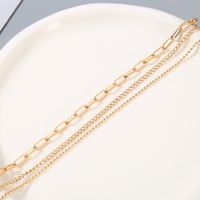 Wholesale Jewelry IG Style Simple Style Solid Color Alloy Iron Plating Three Layer Necklace main image 2