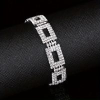 Ig Style Shiny Square Alloy Plating Inlay Rhinestones Silver Plated Women's Bracelets Earrings Necklace main image 7