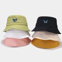 Women's Basic Commute Butterfly Embroidery Big Eaves Bucket Hat main image 3
