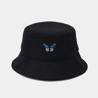 Women's Basic Commute Butterfly Embroidery Big Eaves Bucket Hat sku image 1