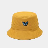 Women's Basic Commute Butterfly Embroidery Big Eaves Bucket Hat sku image 5