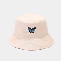 Women's Basic Commute Butterfly Embroidery Big Eaves Bucket Hat sku image 3