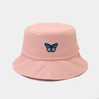 Women's Basic Commute Butterfly Embroidery Big Eaves Bucket Hat sku image 4