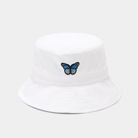 Women's Basic Commute Butterfly Embroidery Big Eaves Bucket Hat sku image 2