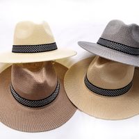 Unisex Simple Style Stripe Wide Eaves Sun Hat main image 3