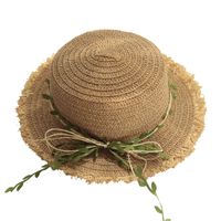Women's Vacation Solid Color Flat Eaves Straw Hat main image 2