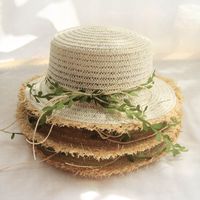 Women's Vacation Solid Color Flat Eaves Straw Hat main image 1