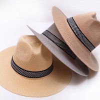 Unisex Simple Style Stripe Wide Eaves Sun Hat main image 4