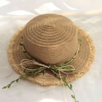 Women's Vacation Solid Color Flat Eaves Straw Hat sku image 1