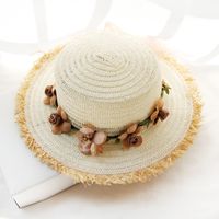 Women's Vacation Beach Solid Color Flat Eaves Straw Hat main image 3
