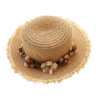 Women's Vacation Beach Solid Color Flat Eaves Straw Hat main image 2