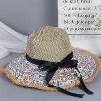 Women's Vacation Sweet Ditsy Floral Flat Eaves Sun Hat main image 4