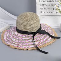 Women's Vacation Sweet Ditsy Floral Flat Eaves Sun Hat sku image 4