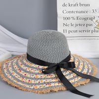 Women's Vacation Sweet Ditsy Floral Flat Eaves Sun Hat sku image 2