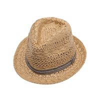 Women's Vacation Simple Style Solid Color Crimping Straw Hat main image 2