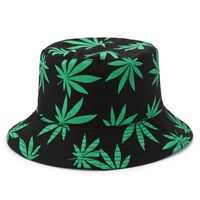 Unisex Streetwear Plant Printing Big Eaves Bucket Hat sku image 4