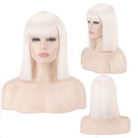 Women's Cute Party Cosplay High Temperature Wire Short Straight Hair Wig Net sku image 4