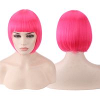 Women's Cute Party Cosplay High Temperature Wire Short Straight Hair Wig Net sku image 17
