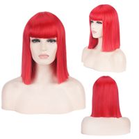 Women's Cute Party Cosplay High Temperature Wire Short Straight Hair Wig Net sku image 10