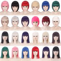 Women's Cute Party Cosplay High Temperature Wire Short Straight Hair Wig Net main image 1