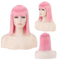 Women's Cute Party Cosplay High Temperature Wire Short Straight Hair Wig Net sku image 8