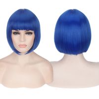 Women's Cute Party Cosplay High Temperature Wire Short Straight Hair Wig Net sku image 16