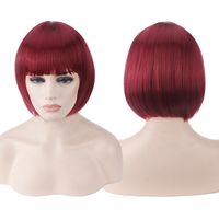 Women's Cute Party Cosplay High Temperature Wire Short Straight Hair Wig Net sku image 14