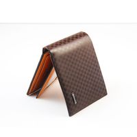Men's Plaid Pu Leather Open Wallets main image 3