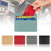 Unisex Solid Color Pu Leather Open Card Holders main image 1