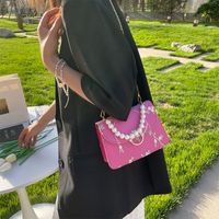 Women's Medium Pu Leather Flower Vintage Style Square Magnetic Buckle Shoulder Bag main image 1