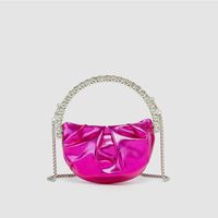 Women's Mini Pu Leather Solid Color Classic Style Square Zipper Handbag sku image 1