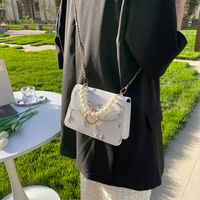 Women's Medium Pu Leather Flower Vintage Style Square Magnetic Buckle Shoulder Bag main image 2