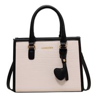 Women's Medium Pu Leather Solid Color Vintage Style Square Zipper Handbag sku image 5