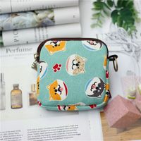 Women's Animal Canvas Zipper Coin Purses sku image 9