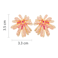 1 Pair Casual Romantic Flower Plating Inlay Copper Zircon Rhodium Plated Silver Plated Ear Studs main image 2