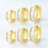 1 Piece Sweet Shiny Circle Plating Inlay Brass Zircon 18k Gold Plated Silver Plated Earrings main image 1