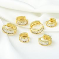 1 Piece Sweet Shiny Circle Plating Inlay Brass Zircon 18k Gold Plated Silver Plated Earrings main image 3