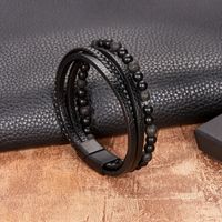 Retro Geometric Pu Leather Braid Men's Bracelets sku image 1