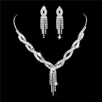 Simple Style Shiny Tassel Solid Color Alloy Plating Inlay Rhinestones Silver Plated Women's Jewelry Set main image 3