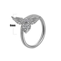 Casual Elegant Star Heart Shape Wings Stainless Steel Copper White Gold Plated Gold Plated Rhinestones Zircon Nose Ring In Bulk main image 3