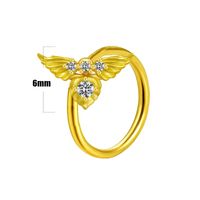 Casual Elegant Star Heart Shape Wings Stainless Steel Copper White Gold Plated Gold Plated Rhinestones Zircon Nose Ring In Bulk main image 10
