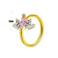 Casual Elegant Star Heart Shape Wings Stainless Steel Copper White Gold Plated Gold Plated Rhinestones Zircon Nose Ring In Bulk main image 8