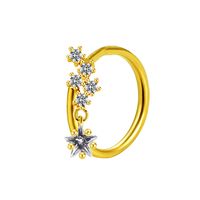 Casual Elegant Star Heart Shape Wings Stainless Steel Copper White Gold Plated Gold Plated Rhinestones Zircon Nose Ring In Bulk main image 9