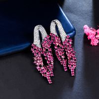 1 Pair Casual Romantic Geometric Plating Inlay Copper Zircon Rhodium Plated Silver Plated Drop Earrings main image 6