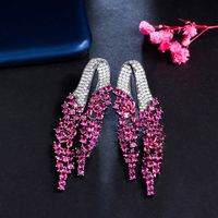 1 Pair Casual Romantic Geometric Plating Inlay Copper Zircon Rhodium Plated Silver Plated Drop Earrings main image 8