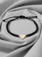 Casual Romantic Shiny Moon Heart Shape Sequin Synthetic Resin Alloy Epoxy Couple Drawstring Bracelets sku image 1