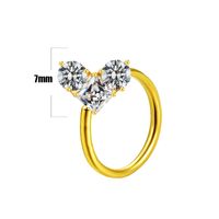 Casual Elegant Star Heart Shape Wings Stainless Steel Copper White Gold Plated Gold Plated Rhinestones Zircon Nose Ring In Bulk sku image 5