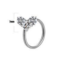 Casual Elegant Star Heart Shape Wings Stainless Steel Copper White Gold Plated Gold Plated Rhinestones Zircon Nose Ring In Bulk sku image 1