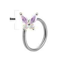 Casual Elegant Star Heart Shape Wings Stainless Steel Copper White Gold Plated Gold Plated Rhinestones Zircon Nose Ring In Bulk sku image 2